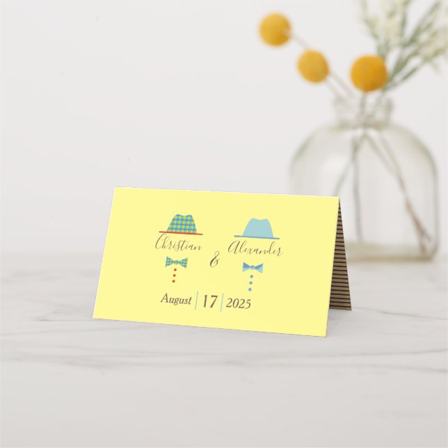 Tarjeta De Asiento Boda gay (Reverso)