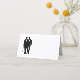 Tarjeta De Asiento Boda gay Grooms fina línea por su nombre