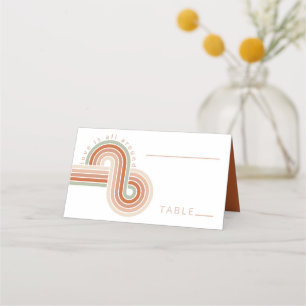Tarjeta De Asiento Boda geométrico de líneas refinadas Terra Cotta ID