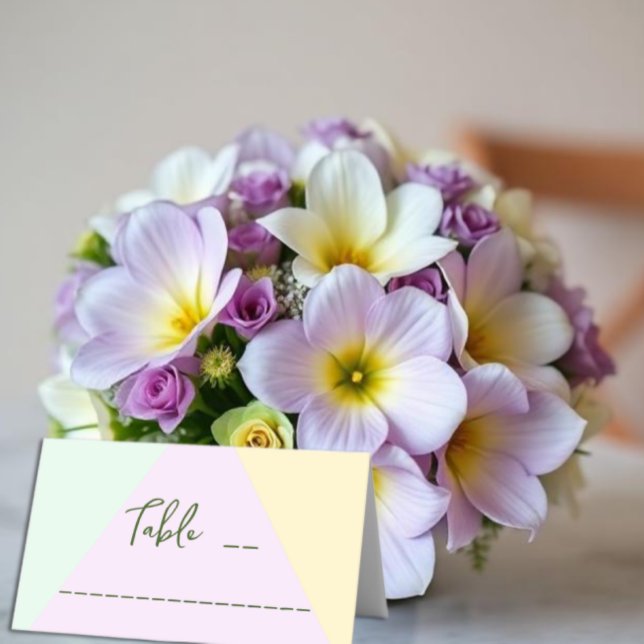 Tarjeta De Asiento Boda geométrico Pastel silenciado (Subido por el creador)