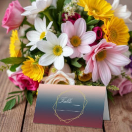 Tarjeta De Asiento Boda geométrico Rubor Ombre de la Marina de Borgoñ