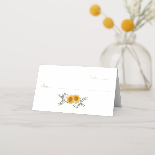 Tarjeta De Asiento Boda Gold Floral (Anverso)