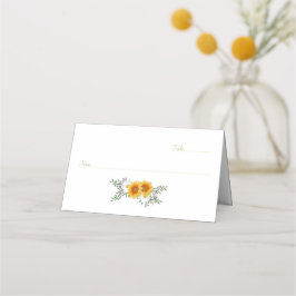 Tarjeta De Asiento Boda Gold Floral