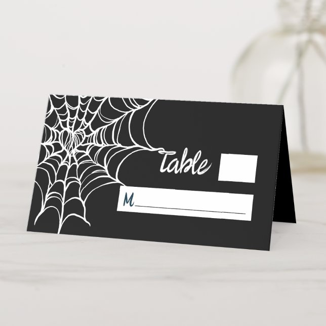 Tarjeta De Asiento Boda Gótico Black Spooky Halloween (Subido por el creador)