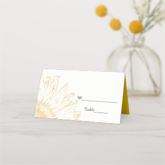 Tarjeta De Asiento Boda gráfico de girasol amarillo
