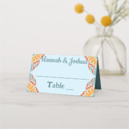 Tarjeta De Asiento Boda Groovy Light Blue