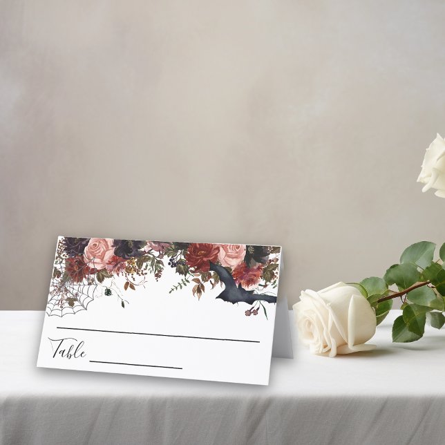 Tarjeta De Asiento Boda Halloween Autumn Floral (Subido por el creador)