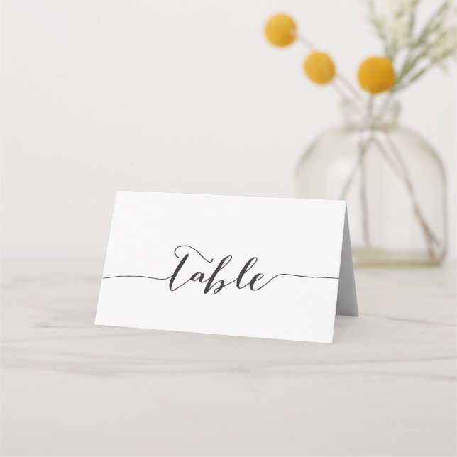 Tarjeta De Asiento Boda inicial de nombres de tablas de guiones con l (Anverso)