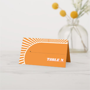 Tarjeta De Asiento Boda inspirado en los años 70 de los rayos de sol
