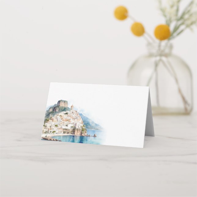Tarjeta De Asiento Boda italiano de la costa de Amalfi (Anverso)