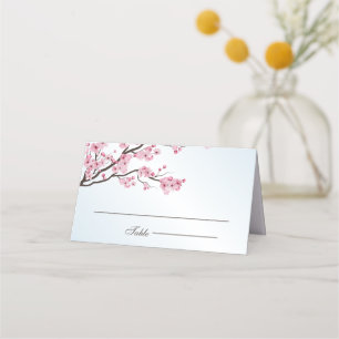 Tarjeta De Asiento Boda Japonesa Flor de Cerezo Sakura Asiática