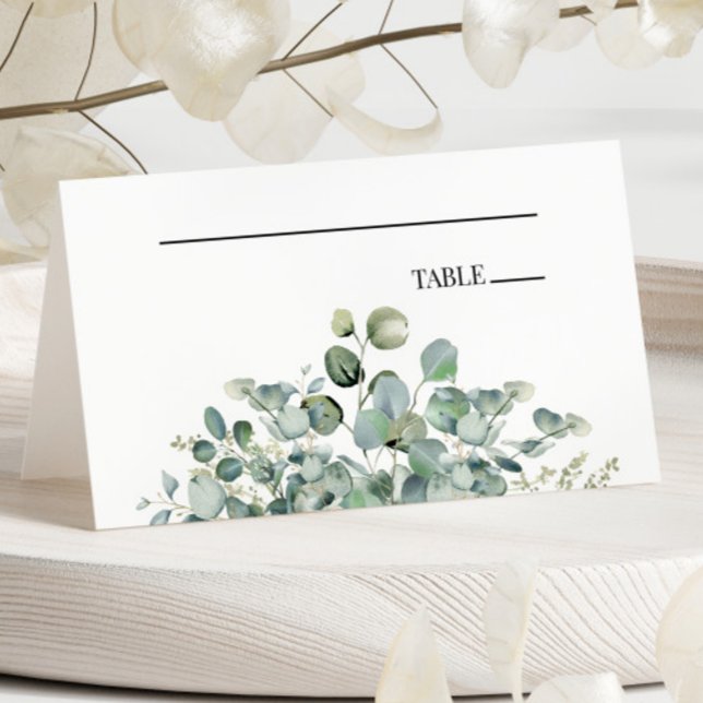 Tarjeta De Asiento Boda Jardín Botánico de Hojas de Eucalipto Verde (Subido por el creador)