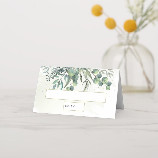 Tarjeta De Asiento Boda Jardín Eucalyptus (Anverso)