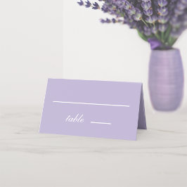 Tarjeta De Asiento Boda Lavender Simple Purple White Script