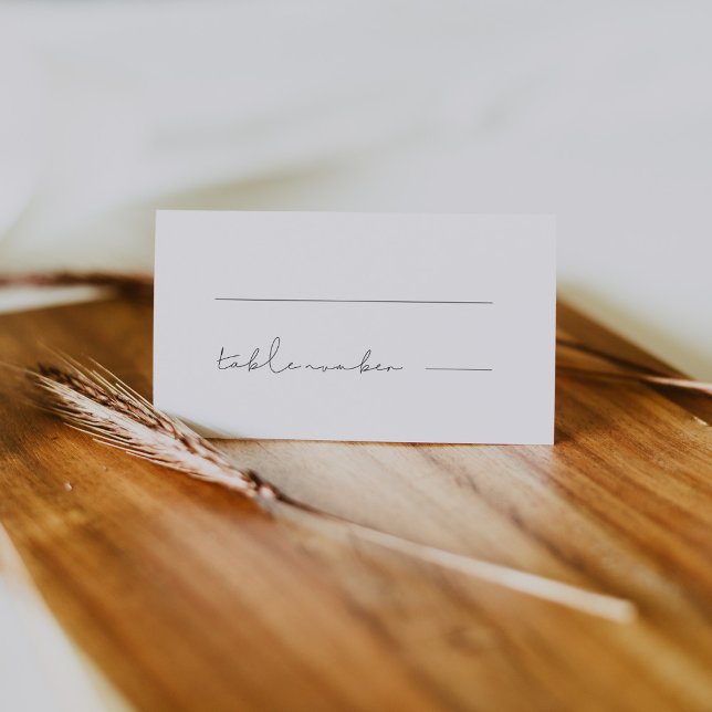 Tarjeta De Asiento boda manuscrito minimalista (Subido por el creador)