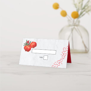 Tarjeta De Asiento Boda mediterráneo botánico de Red Pomegranate