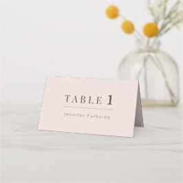 Tarjeta De Asiento Boda Minimalista | Calidez Rosada
