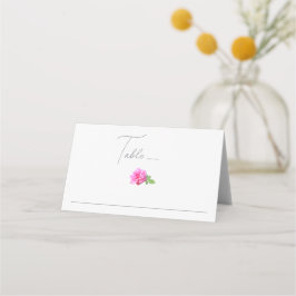 Tarjeta De Asiento Boda minimalista clásica de rosa rosa