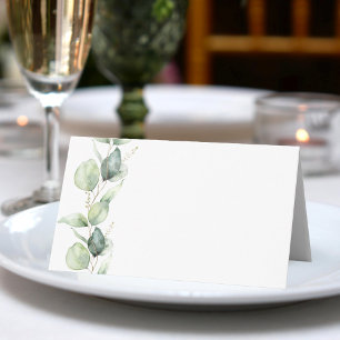 Tarjeta De Asiento Boda minimalista de Eucalyptus Greenery