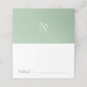 Tarjeta De Asiento Boda minimalista de la tipografía verde de primave