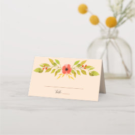 Tarjeta De Asiento Boda minimalista de las flores de otoño de Boho