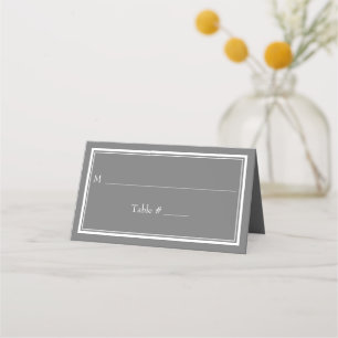 Tarjeta De Asiento Boda Minimalista Moderna Gris