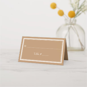 Tarjeta De Asiento Boda Minimalista Moderna Tan Beige Frontera