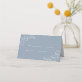 Tarjeta De Asiento Boda Minimalista moderno Boho Dusty Blue