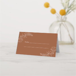 Tarjeta De Asiento Boda Minimalista moderno Boho Terracotta