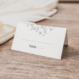 Tarjeta De Asiento Boda Minimalista Silvestre Gris Muted 