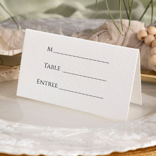 Tarjeta De Asiento Boda Minimalista simple