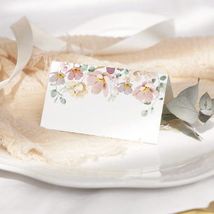 Tarjeta De Asiento boda minimalista y elegante de flores silvestres