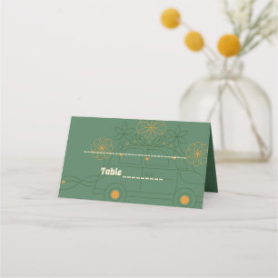 Tarjeta De Asiento Boda mínimo de Vosvos verdes