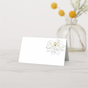 Tarjeta De Asiento Boda mínimo en blanco del Ilustracion Magnolia bla