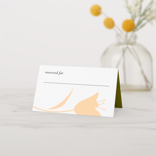 TARJETA DE ASIENTO BODA MOD PEACH & OLIVE TULIP (Anverso)