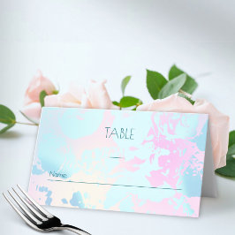 Tarjeta De Asiento Boda Moderna Abstracta en Pastel