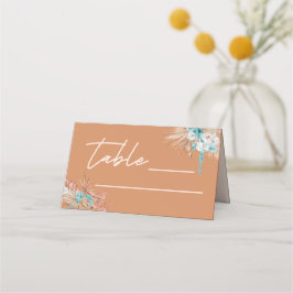 Tarjeta De Asiento Boda Moderna Boho con Letra de Terracota