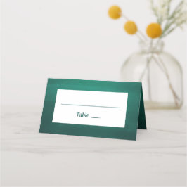 Tarjeta De Asiento Boda moderna de color verde oscuro. Esmeralda eleg