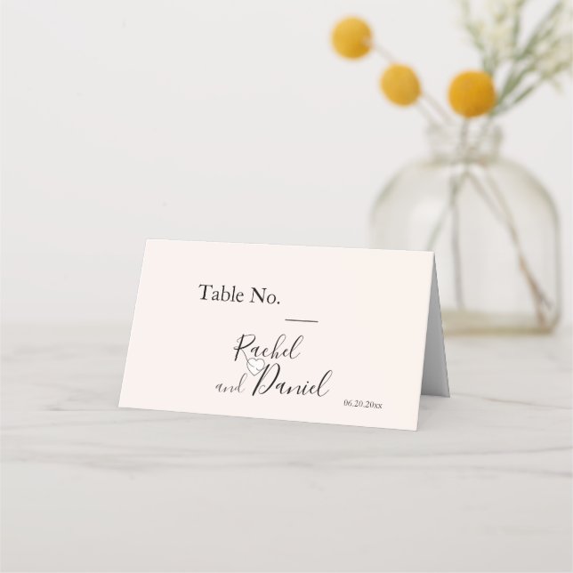 Tarjeta De Asiento Boda moderno (Anverso)
