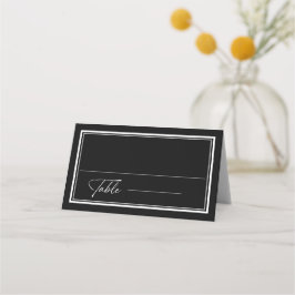 Tarjeta De Asiento Boda moderno clásico negro y blanco