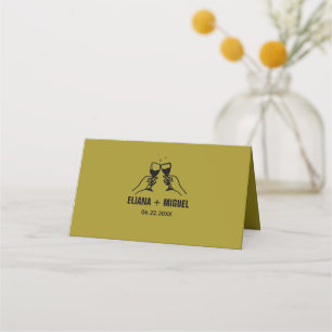 Tarjeta De Asiento boda moderno de dibujo a mano retro
