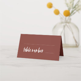 Tarjeta De Asiento Boda moderno y elegante de terracota