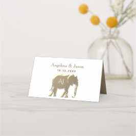 Tarjeta De Asiento Boda Monograma de Oro