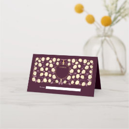 Tarjeta De Asiento Boda Monograma de Sword & Shield Fantasy Medieval