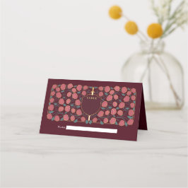 Tarjeta De Asiento Boda Monograma de Sword & Shield Fantasy Medieval