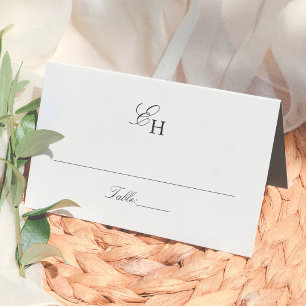 Tarjeta De Asiento Boda Monograma Minimalista Boho Simple