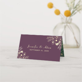 Tarjeta De Asiento Boda Morado Ciruela