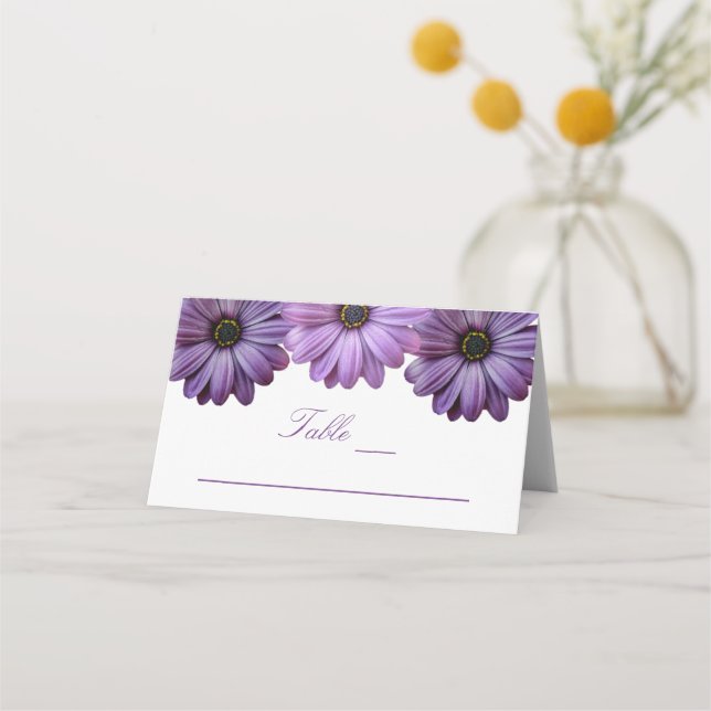 Tarjeta De Asiento Boda morado floral (Anverso)