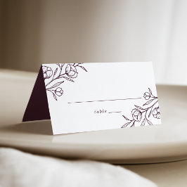 Tarjeta De Asiento Boda morado floral esbozado