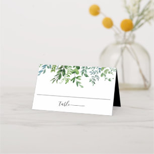 Tarjeta De Asiento Boda negro de vegetación botánica